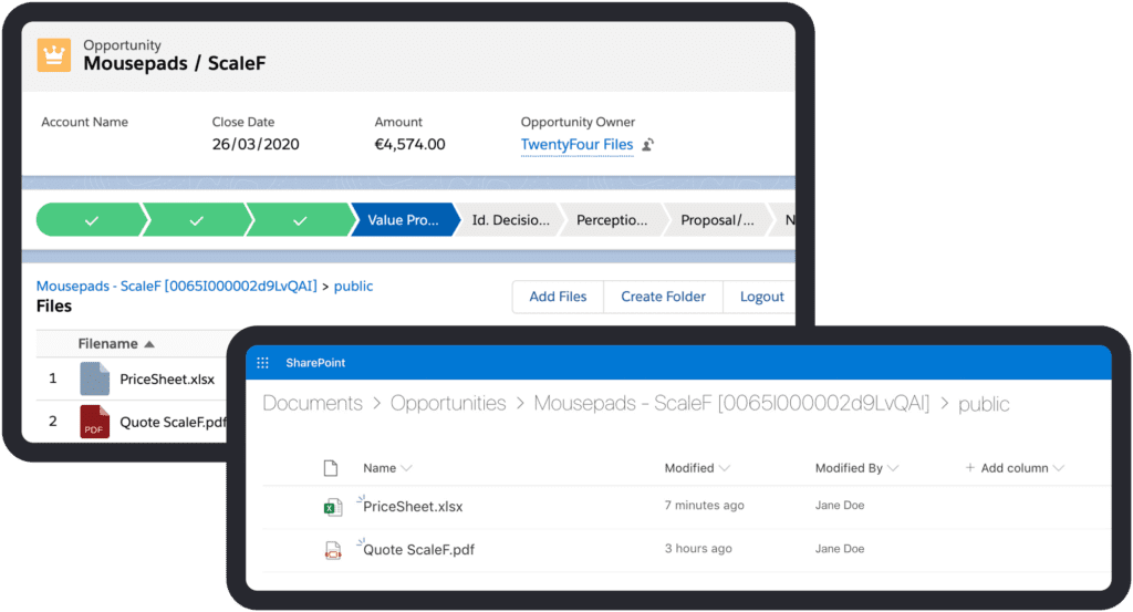 salesforce app to connect with sharepoint